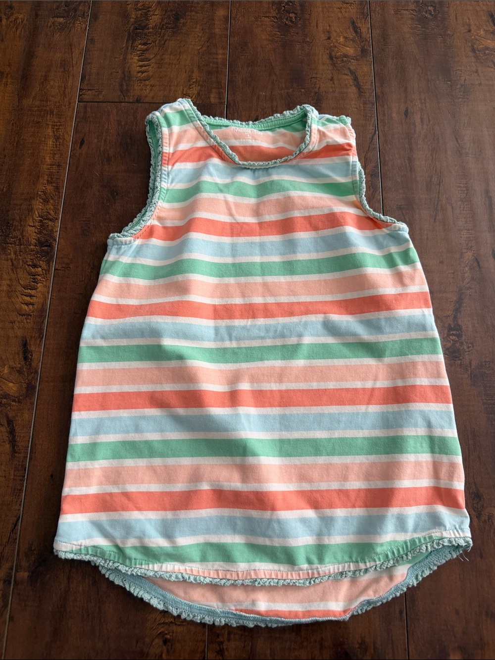 Matilda Jane Sleeveless Striped Tank in Coral, Mint & Light Blue